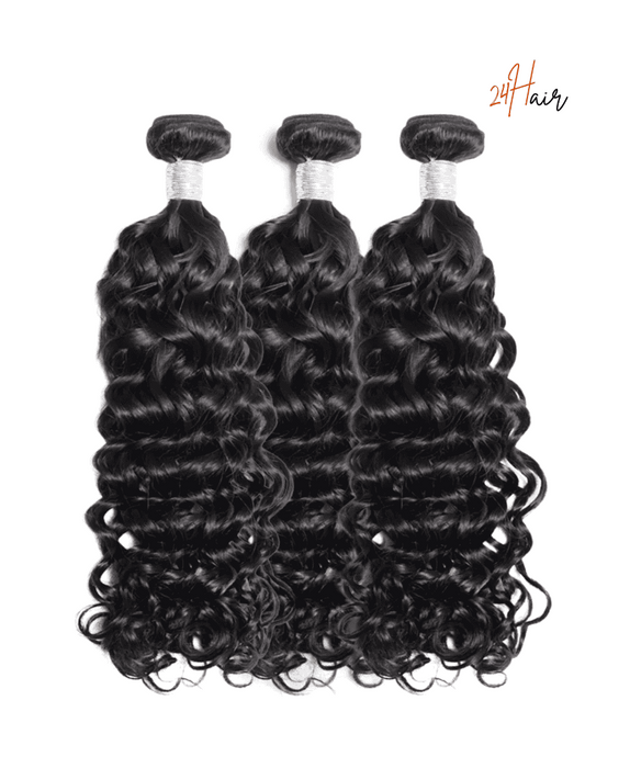 Cheveux brésiliens 100% vierges water wave, mèches définies et douces pour un style ondulé naturel