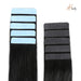 Bandes adhésives tap in cheveux virgin 1B, parfaits pour un look élégant et confortable