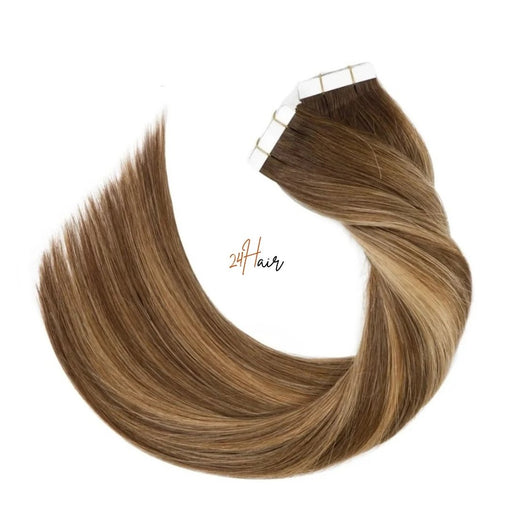 Tap in bandes adhésives virgin hair 4/27#, cheveux naturels pour une application rapide et une finition éclatante