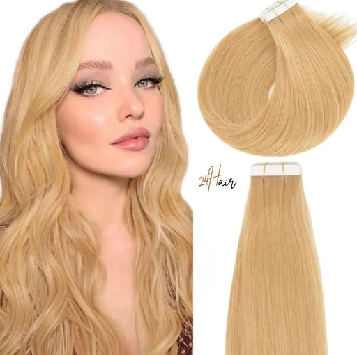Bandes adhésives tap in virgin hair 27#, parfaits pour un look lumineux et léger