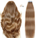 Tap in bandes adhésives 8#, cheveux bruns lisses et brillants pour un look soigné sans effort