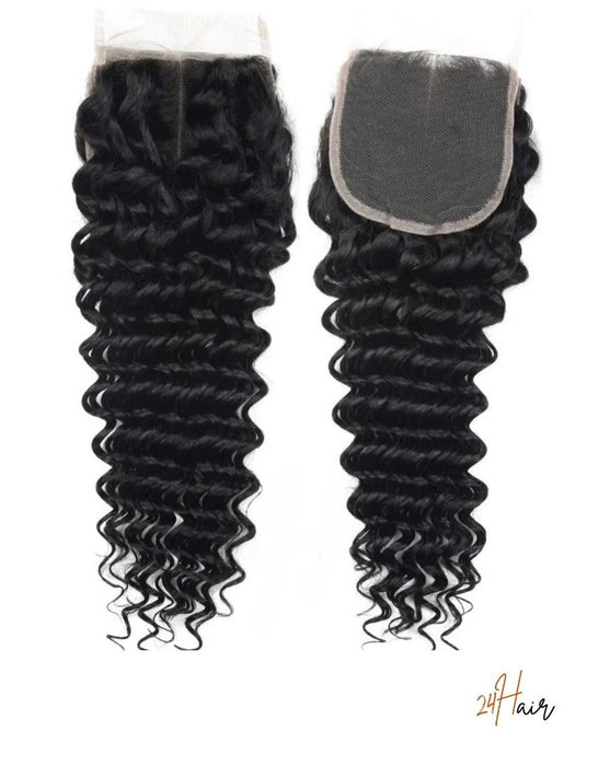 Fermeture 4x4 cheveux deep wave, parfaits pour un effet volumineux avec des ondulations profondes