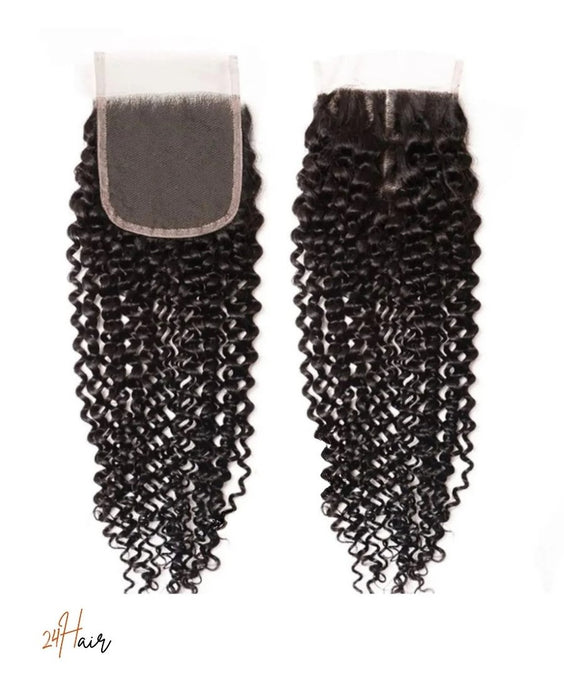 Fermeture 4x4 kinky curly, cheveux 100% naturels pour un style volumineux avec des boucles serrées
