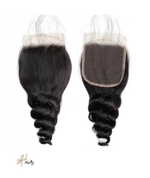 Fermeture 4x4 cheveux loose wave, parfaits pour un look glamour avec des ondulations naturelles