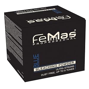 Poudre de décoloration bleue Femmas 500g, idéale pour obtenir des tons de cheveux plus clairs