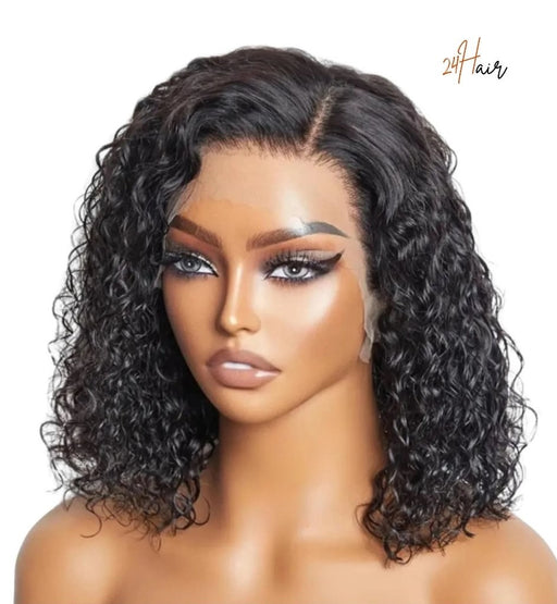 Perruque closure bob carré deep wave glueless, cheveux volumineux pour un style glamour