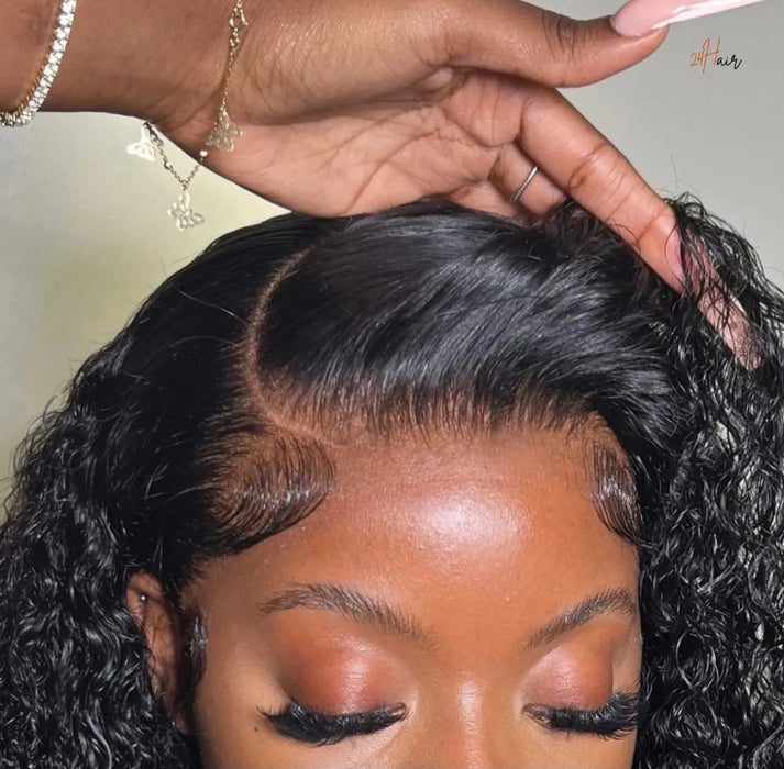 Perruque virgin closure 5x5 HD, ondulations profondes pour un look volumineux et soigné