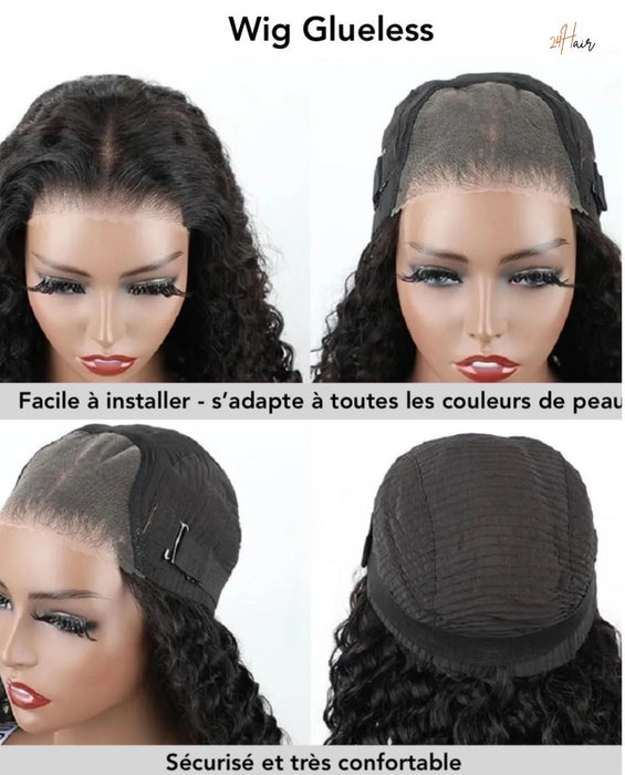 Perruque glueless, coiffure sans colle pour un look naturel et facile à porter