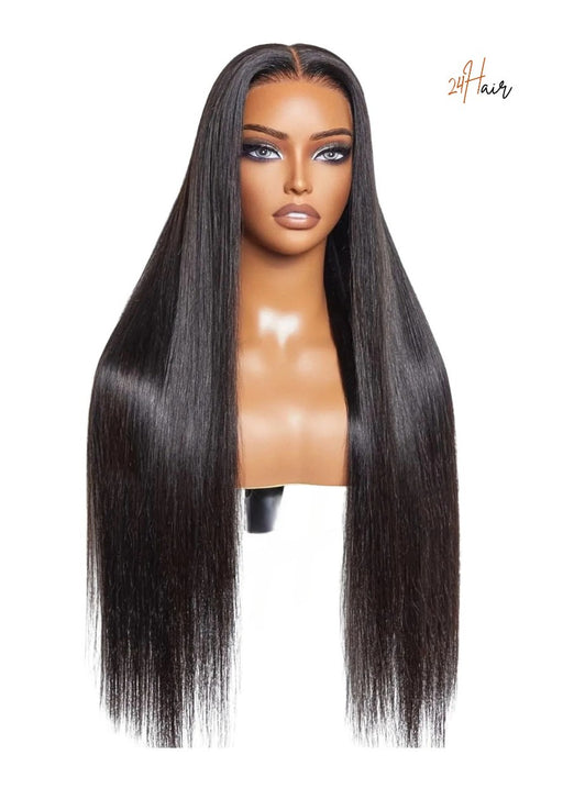 Perruque virgin closure HD 5x5 lisse, cheveux droits naturels pour un style moderne et élégant
