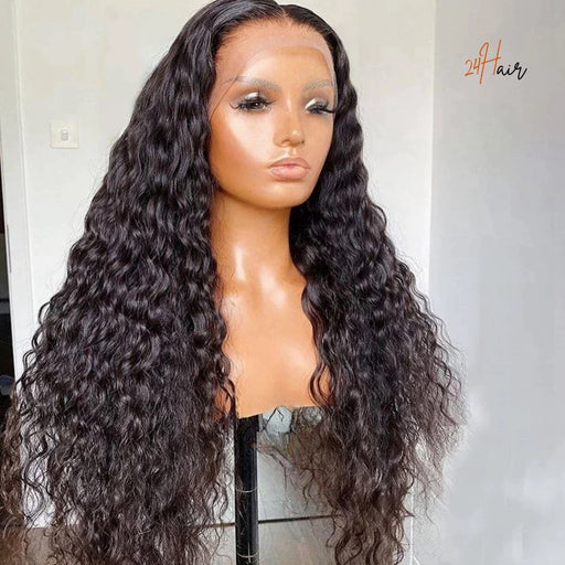 Perruque virgin frontal deep wave, cheveux naturels avec des vagues profondes et une finition lisse