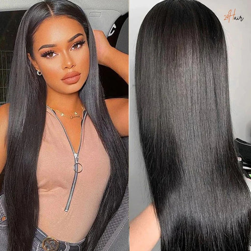 Perruque virgin frontal lisse, cheveux naturels lisses pour un look élégant et sophistiqué