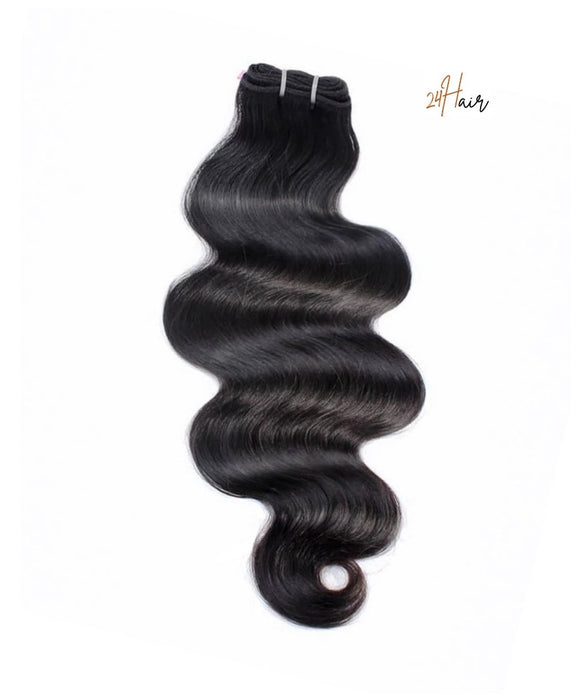 Tissage de cheveux vierges laotiens avec texture de vague corps, extensions de cheveux naturels, lisse et volumineux